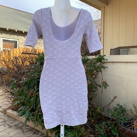 Free People Light Grey Open Back Sheath Dress |XS - Picture 4 of 8